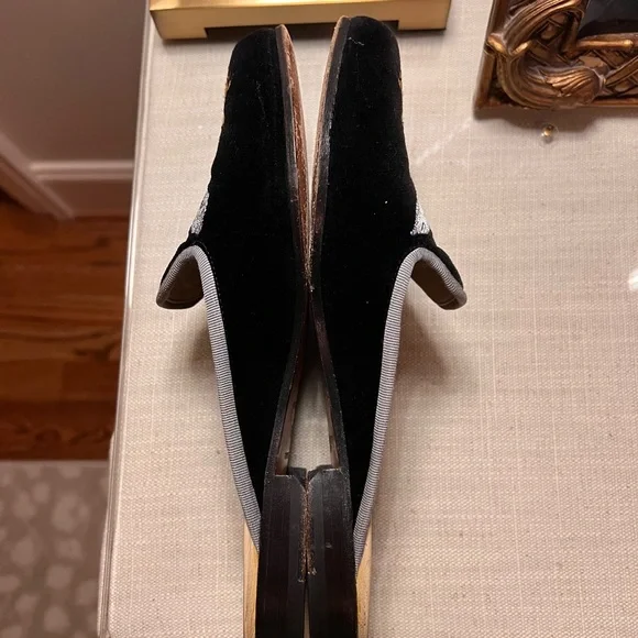 Stubbs & Wooten Slide on Velvet Mules Flats Loafer - Picture 5 of 7
